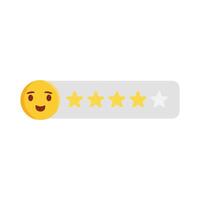 review star with emoji illustration vector