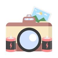 camera photo, battery with lens camera photo illustration vector