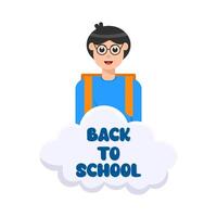 back to school text with student illustration vector