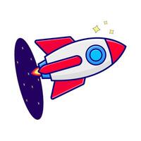 rocket fly illustration vector