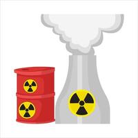 radiation drum with radiation in chimney illustration vector