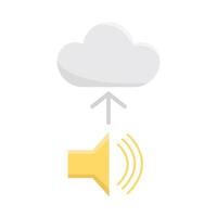 upload sound  with cloud illustration vector