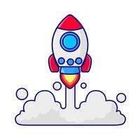 rocket fly illustration vector