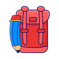 backpack with pencil illustartion vector