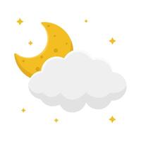 moon cloud with sparkle illustration vector