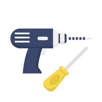 drill with screwdriver illustration vector