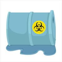 radiation drum with radiation water illustration vector