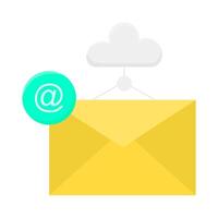 cloud data with email illustration vector