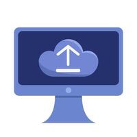 upload in cloud with in computer illustration vector