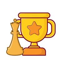 queen chess with trophy illustration vector