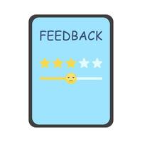 feedback with review star in mobile phone illustration vector