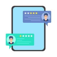 review star with comment customer in tab illustration vector