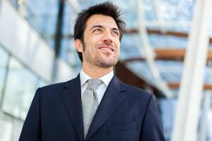 Handsome businessman portrait outdoor photo