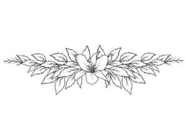 Hand Drawn Flower Line Art Illustration vector