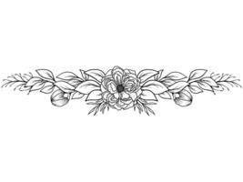 Flower Line Art Arrangement Illustration vector