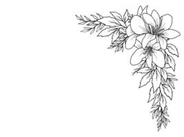 Flower Bouquet Line Art Illustration vector