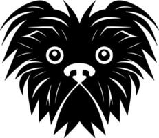 Affenpinscher, negro y blanco vector ilustración