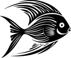 Angelfish, Black and White Vector illustration