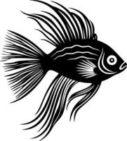 Angelfish, Minimalist and Simple Silhouette - Vector illustration