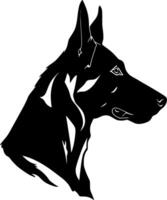 Australian Kelpie, Black and White Vector illustration