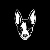 basenji - negro y blanco aislado icono - vector ilustración