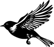 Bird, Black and White Vector illustration