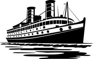 Boat - Black and White Isolated Icon - Vector illustration