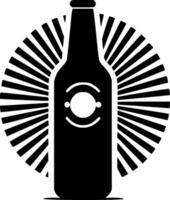 Bottle, Black and White Vector illustration