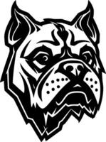 buldog - negro y blanco aislado icono - vector ilustración