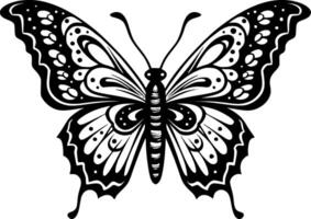 mariposa, negro y blanco vector ilustración