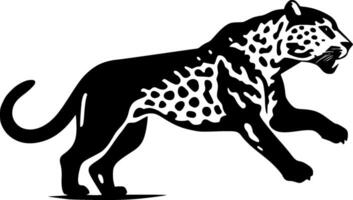 leopardo - negro y blanco aislado icono - vector ilustración