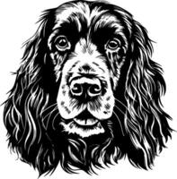 Cocker Spaniel, Minimalist and Simple Silhouette - Vector illustration