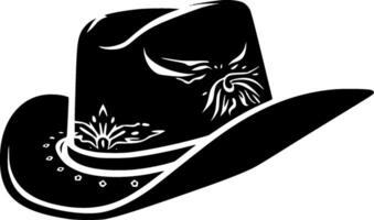 vaquero sombrero, negro y blanco vector ilustración