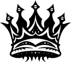 Crown, Black and White Vector illustration