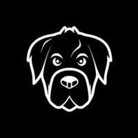 perro - negro y blanco aislado icono - vector ilustración