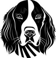 perro - negro y blanco aislado icono - vector ilustración