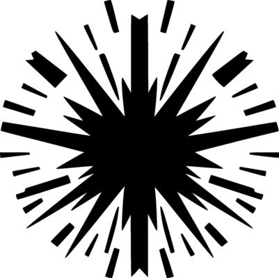 Explosion, Black and White Vector illustration