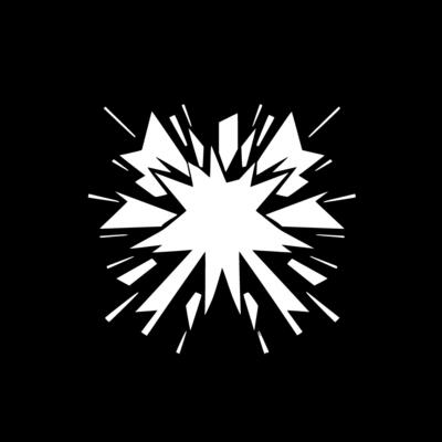Explosion, Black and White Vector illustration