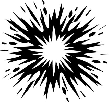 Explosion, Black and White Vector illustration