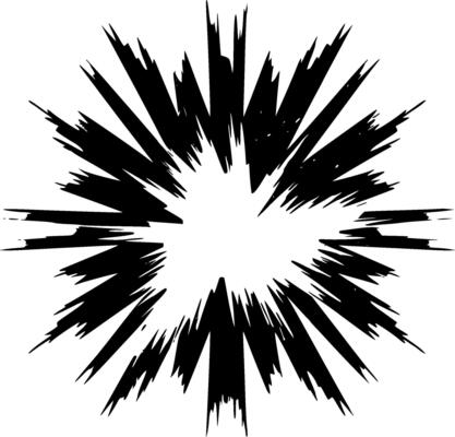 Explosion, Minimalist and Simple Silhouette - Vector illustration