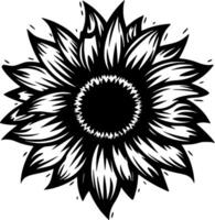 Flower, Black and White Vector illustration