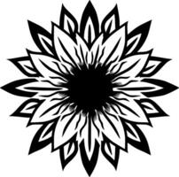 flor - negro y blanco aislado icono - vector ilustración