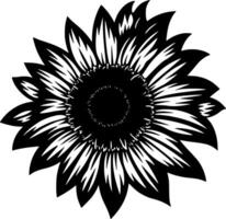 Flower - Black and White Isolated Icon - Vector illustration