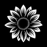 Flower - Black and White Isolated Icon - Vector illustration