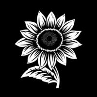 flor - negro y blanco aislado icono - vector ilustración