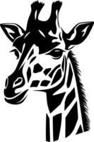 jirafa - negro y blanco aislado icono - vector ilustración