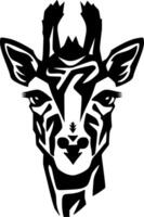 Giraffe, Black and White Vector illustration