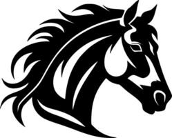 Horse, Black and White Vector illustration