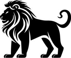 león, negro y blanco vector ilustración