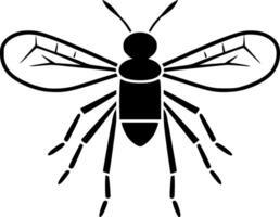 Mosquito, Black and White Vector illustration